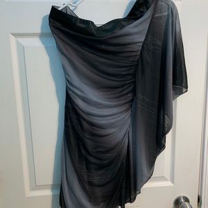 black / white / grey tight dress